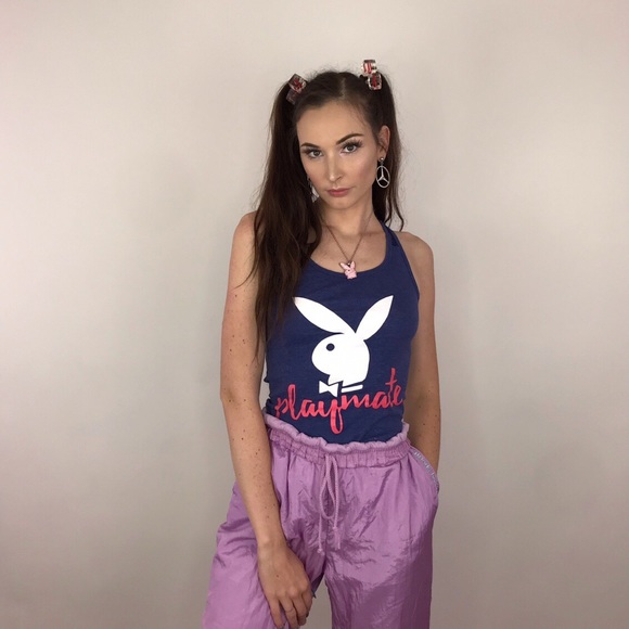 SOLD! playmate lace blue tank - Picture 2 of 4